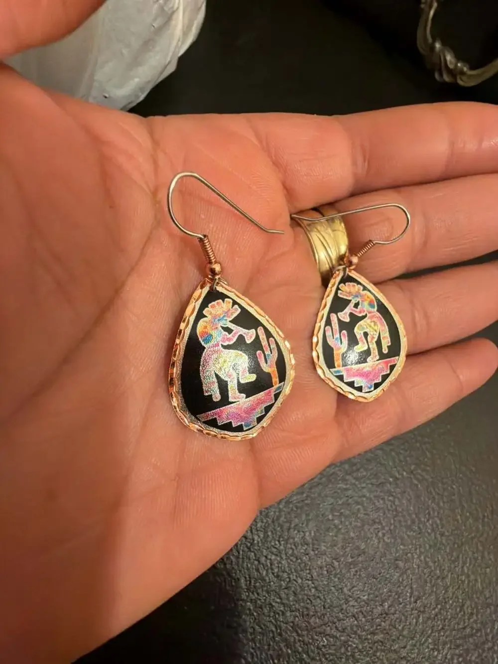 Copper Reflections Southwestern  Kokopelli  Earrings